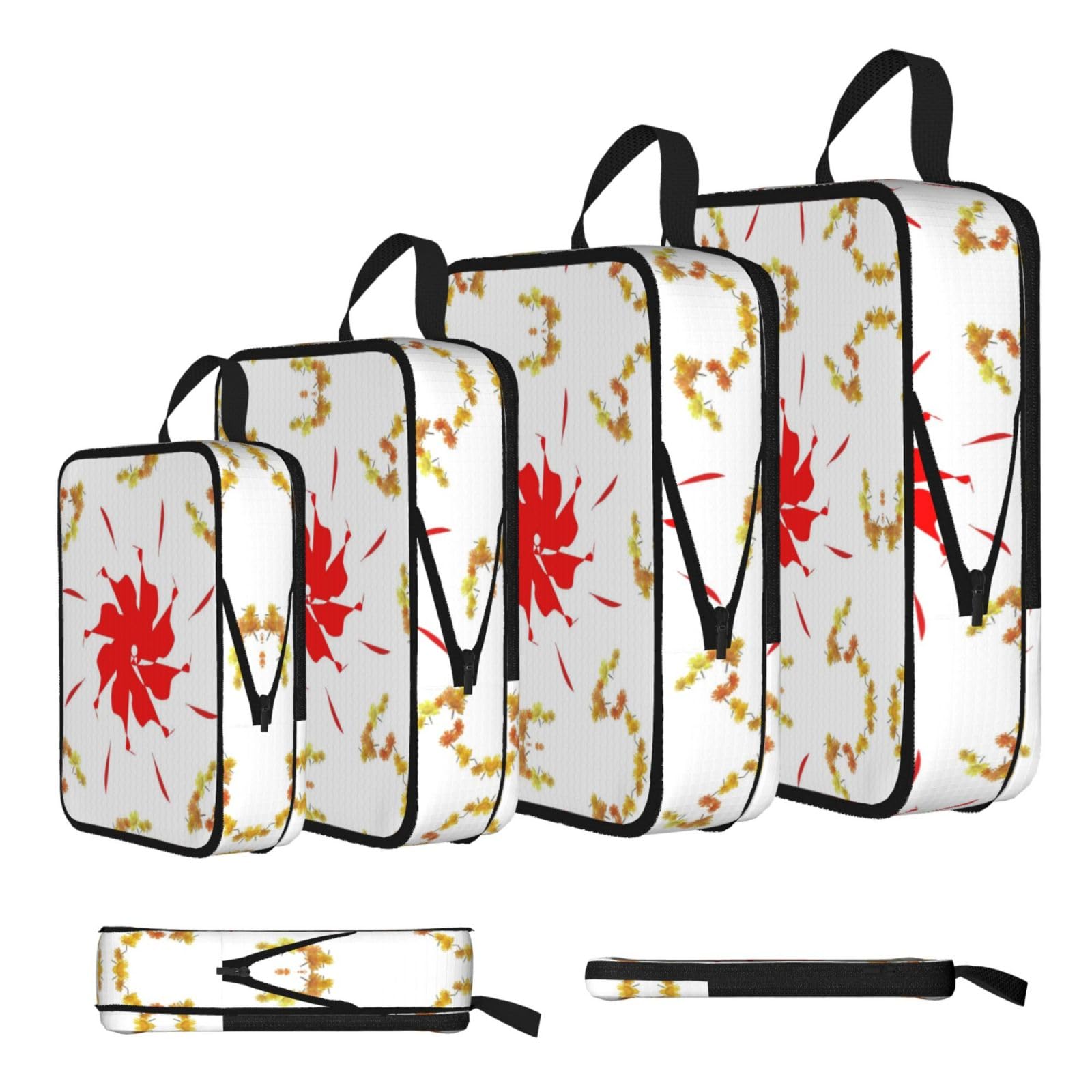 Sxzvvbn Black Spinning Dumplings Compression Packing Cubes 4 Piece Set