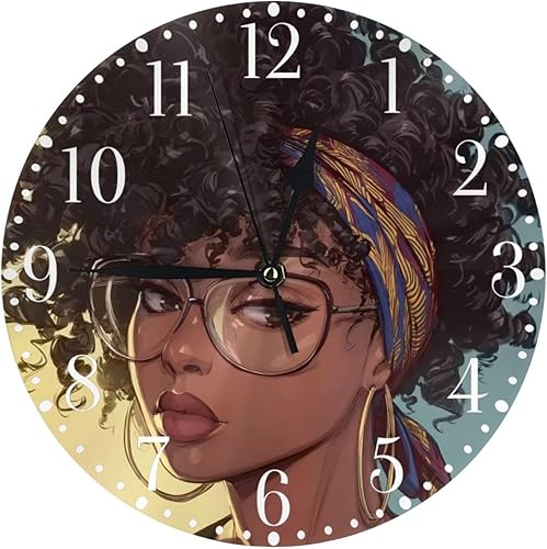 Vista 72 de KiuLoam Reloj de pared redondo de elefante africano, silencioso, sin tictac, funciona con pilas, fácil de leer para estudiantes, oficina, escuela