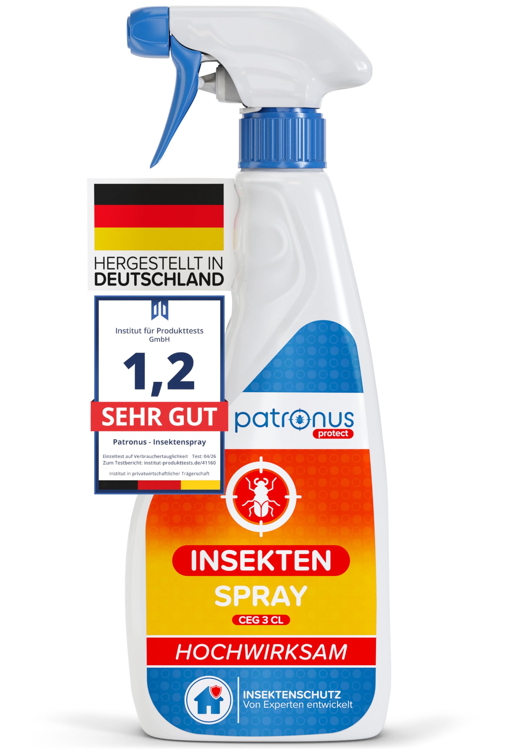 Patronus Insekten-Spray mit Sofortwirkung - effektives Abwehr-Mittel gegen fliegende & kriechende Insekten, Ungeziefer Spray, hochwirksame Alternative zu Insektenspray Fliegen & Kakerlaken Gift