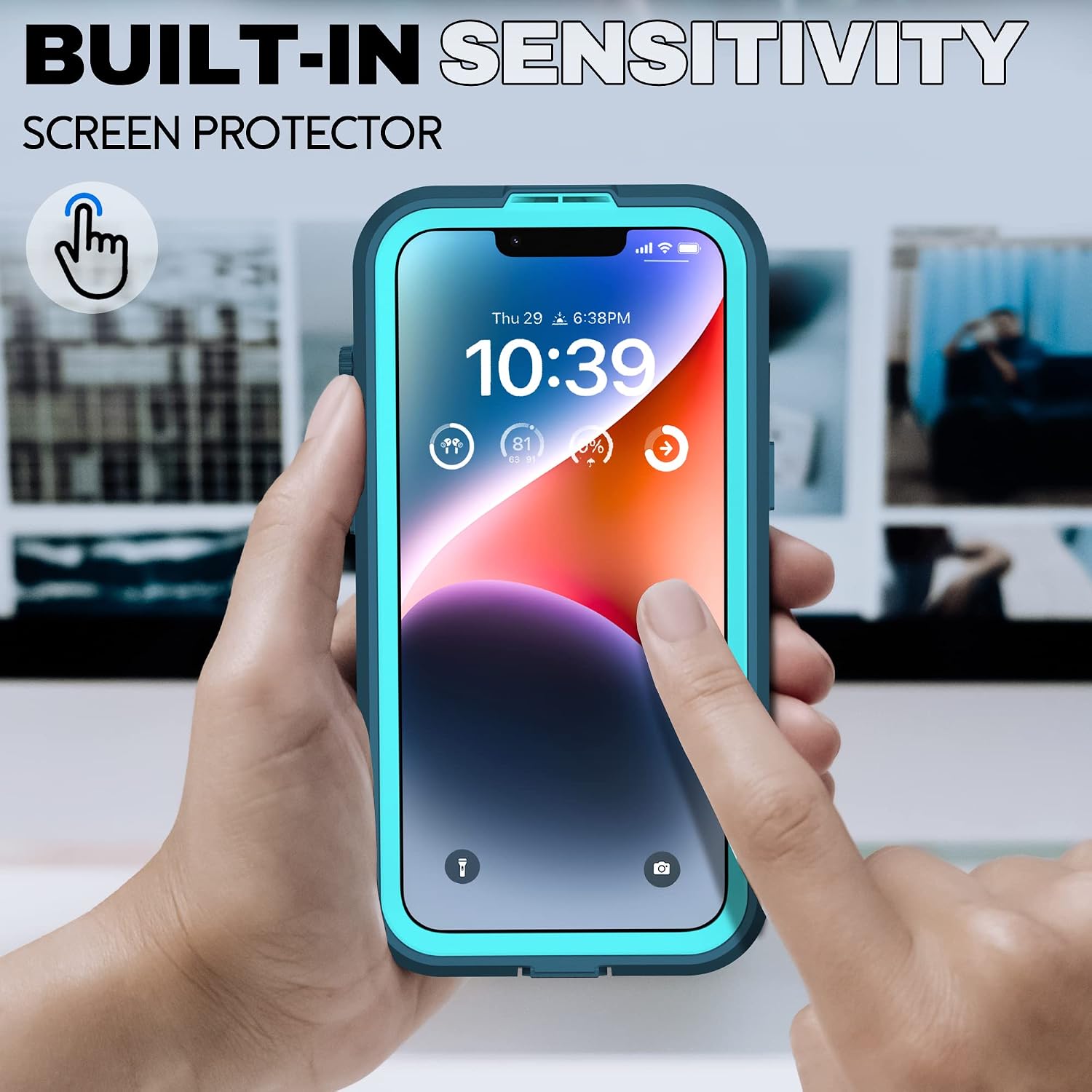 BEASTEK Waterproof Case for iPhone 14 SRE Series IP68 Magnetic Shockproof Case with Built-in Screen Protector and MagSafe Protective Cover 6.1 inch (Teal)
