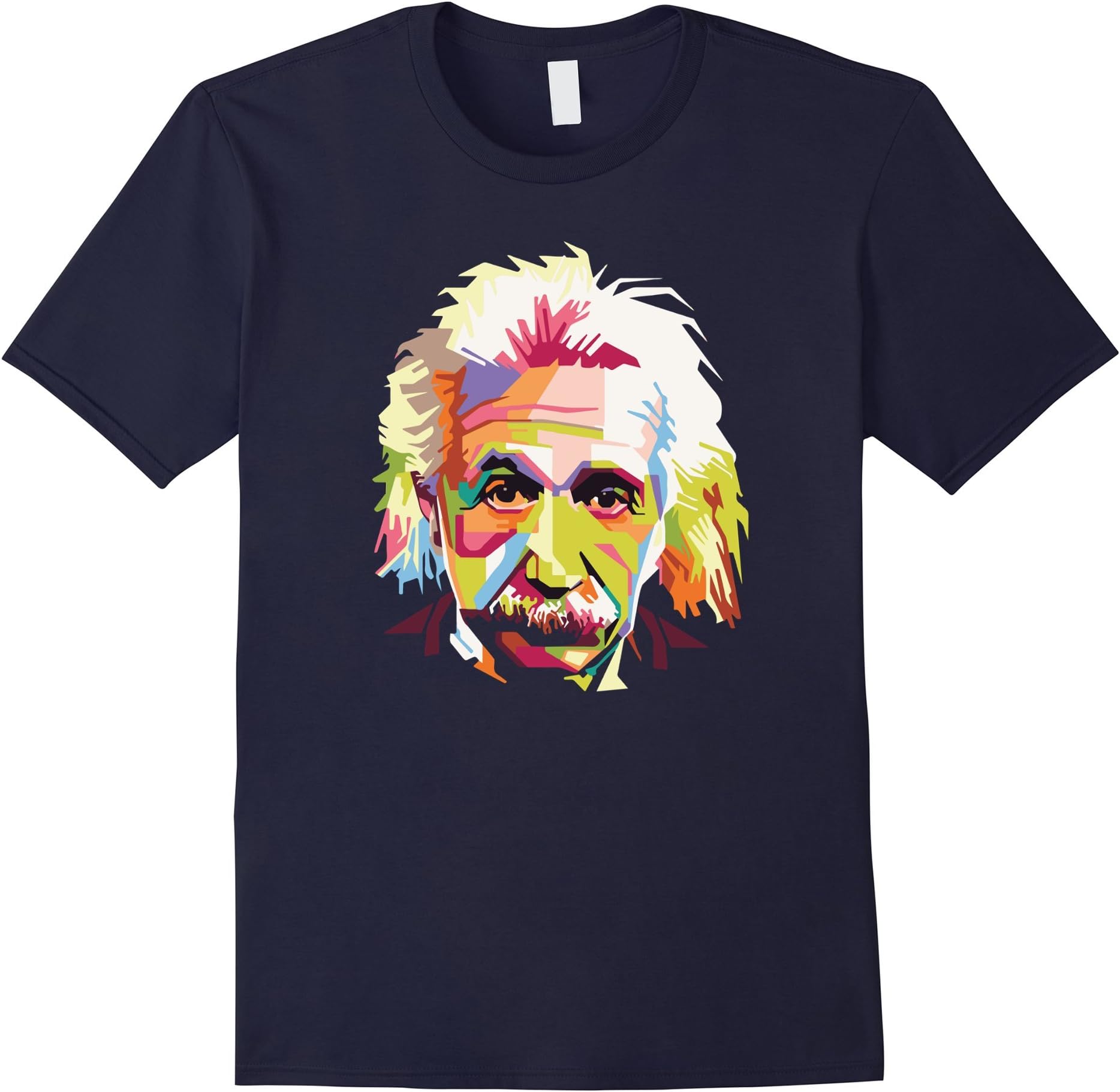 Men's Fun Colorful Albert Einstein T-Shirt XL Navy