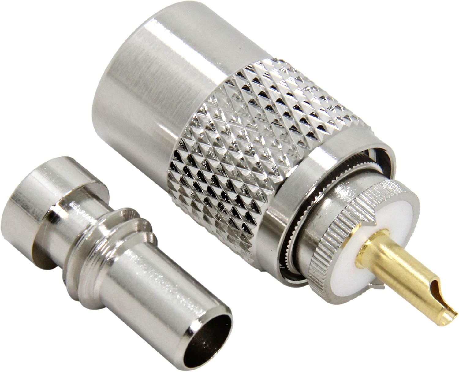 PL-259 Connectors, 20-Pack UHF PL 259 Male Connector, Solder Type Plug with Reducer, 50ohm for RG59, RG8, RG8x, LMR-400, RG-213 Compatiable with Ham Radio Antenna