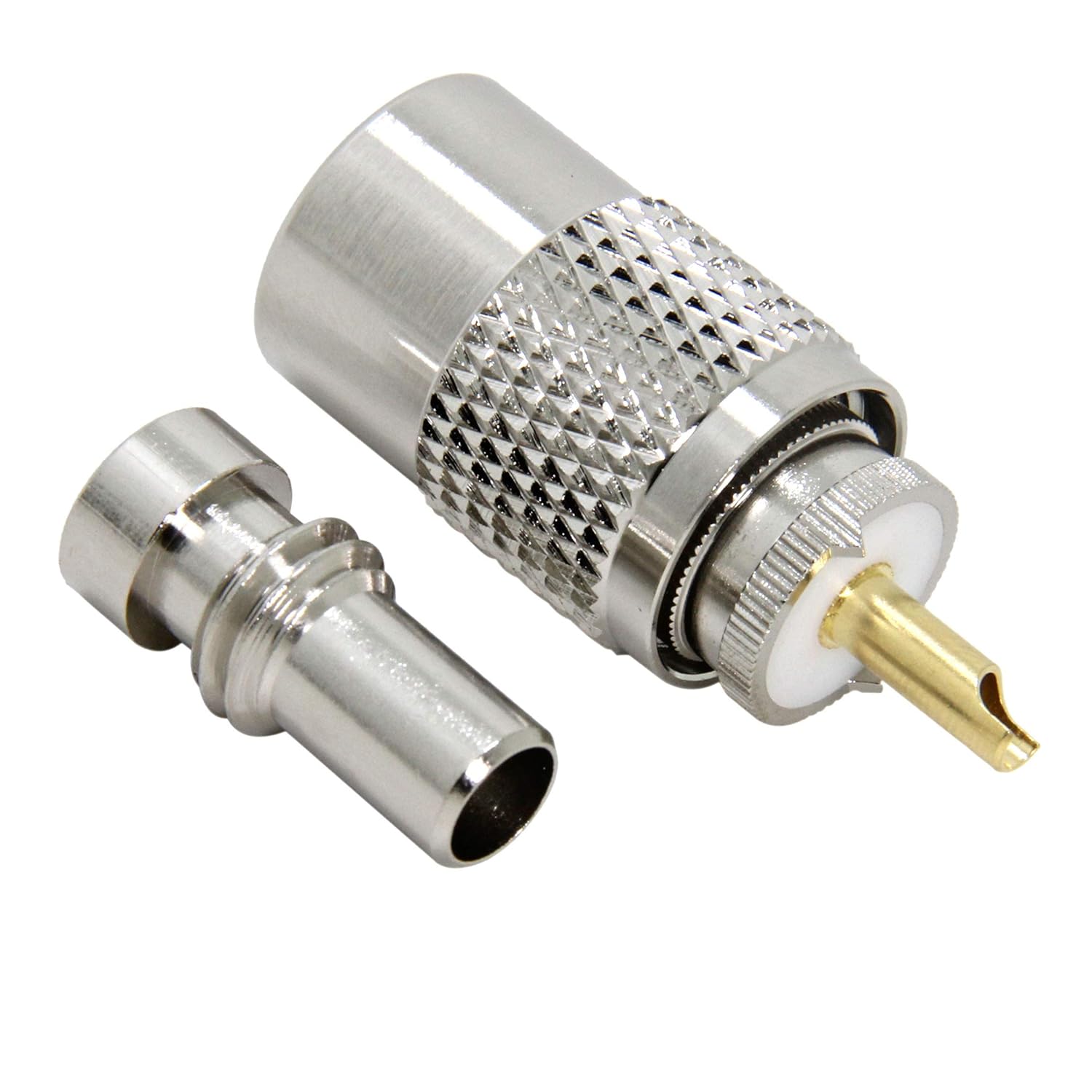 PL 259 Connectors, 20 Pack PL-259 UHF Male Solder Connector Plug with Reducer, Teflon Material 50ohm for RG59, RG8, RG8x, LMR-400, RG-213 Coaxial Cable Compatiable with Ham Radio Antenna