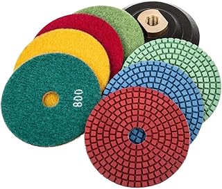 MSW Motor Technics Tarcze szlifierskie tarcze polerskie zestaw MSW-PADS-900 (7-częściowy zestaw, średnica 100 mm, ziarnistość: 50-3000, do talerza podporowego M14)