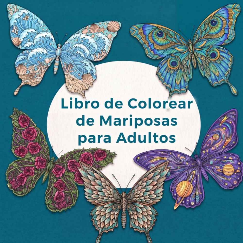 Libro de Colorear de Mariposas para Adultos: 50 hermosos diseños de mariposas para la paz y la relajación