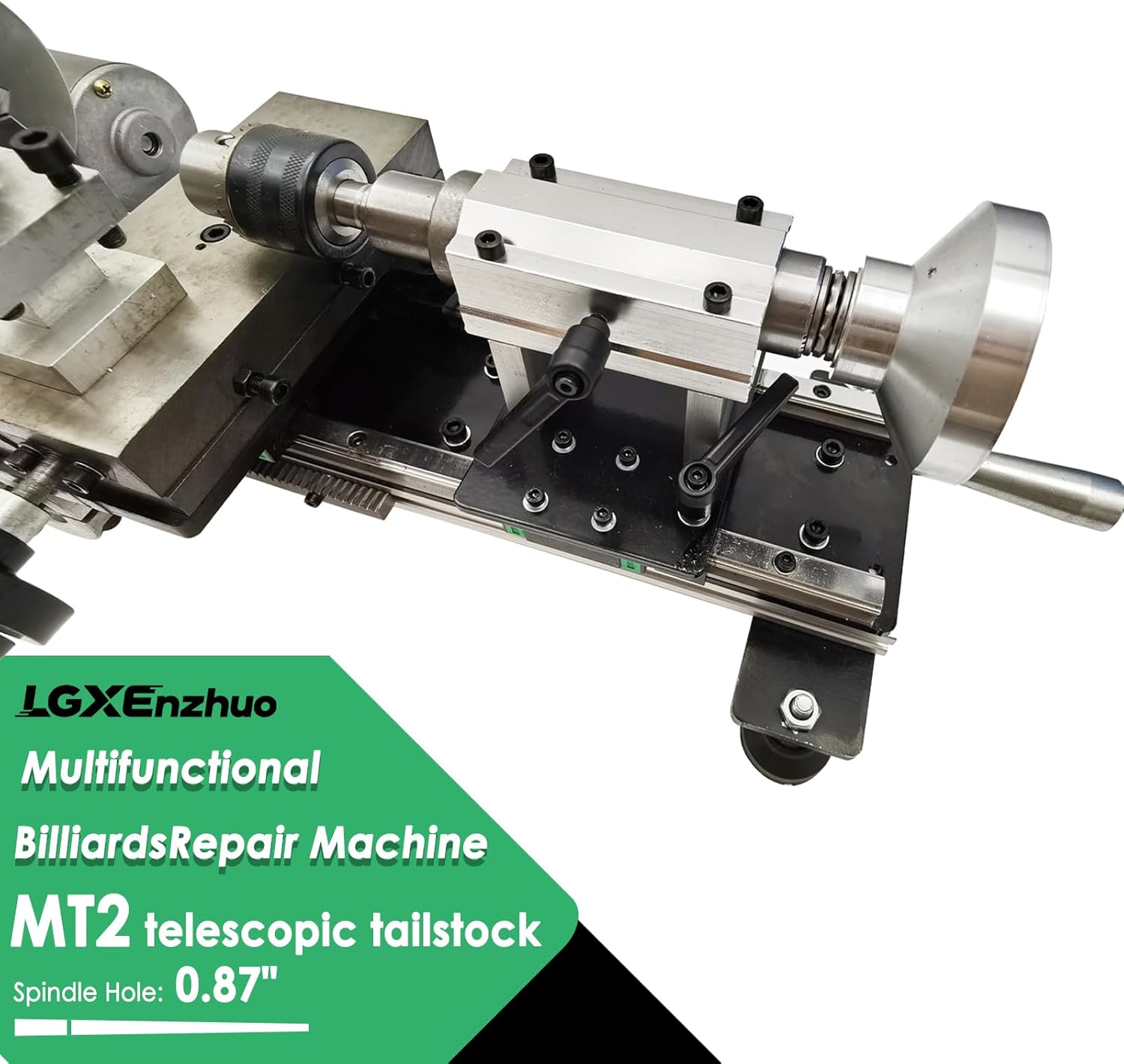 450W Pool Cue Lathe 0-2000RPM Billiard Cue Lathe Machine 0.87" Spindle Hole for Billiard Stick Repairing Turning Drilling and Threading 110V