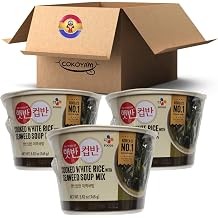 CJ Korean Traditional HANSIK CUPBAN/CUPBAP Variety Assortment [CJ CUPBAN] Jjajang, Kimchi, Soybean, Vege Bibimbap, Soft Tofu, Seaweed, Yellow Curry, Bean Sprout Soup. Seaweed Soup Bap 3 Packs