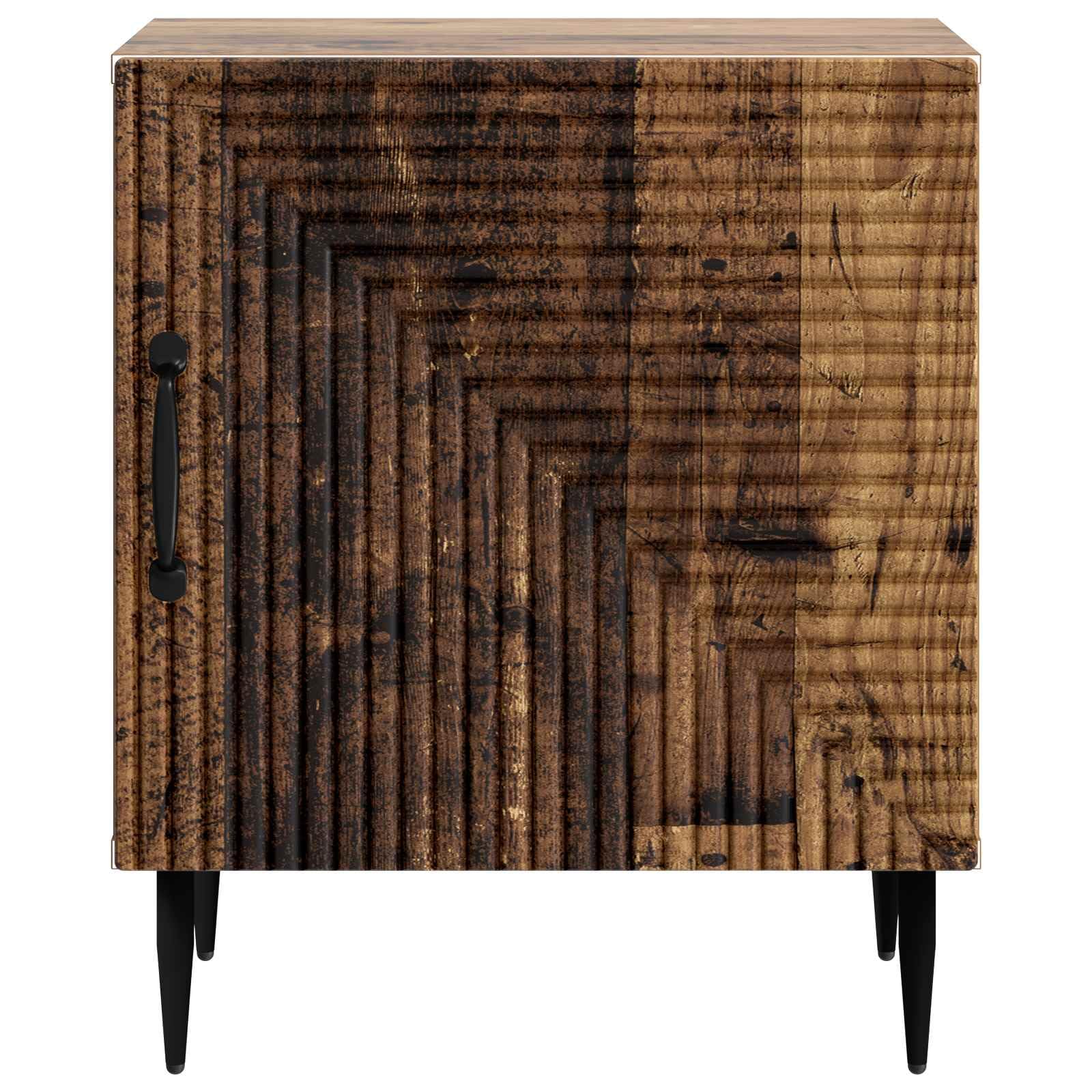 Comodino effetto legno anticato, 43 x 34,5 x 50 cm, in legno