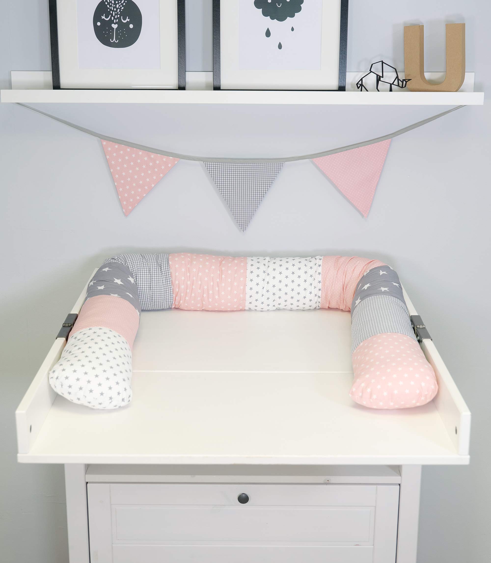 ULLENBOOM ® Tour de lit serpent, rose gris (200 x 13 cm)