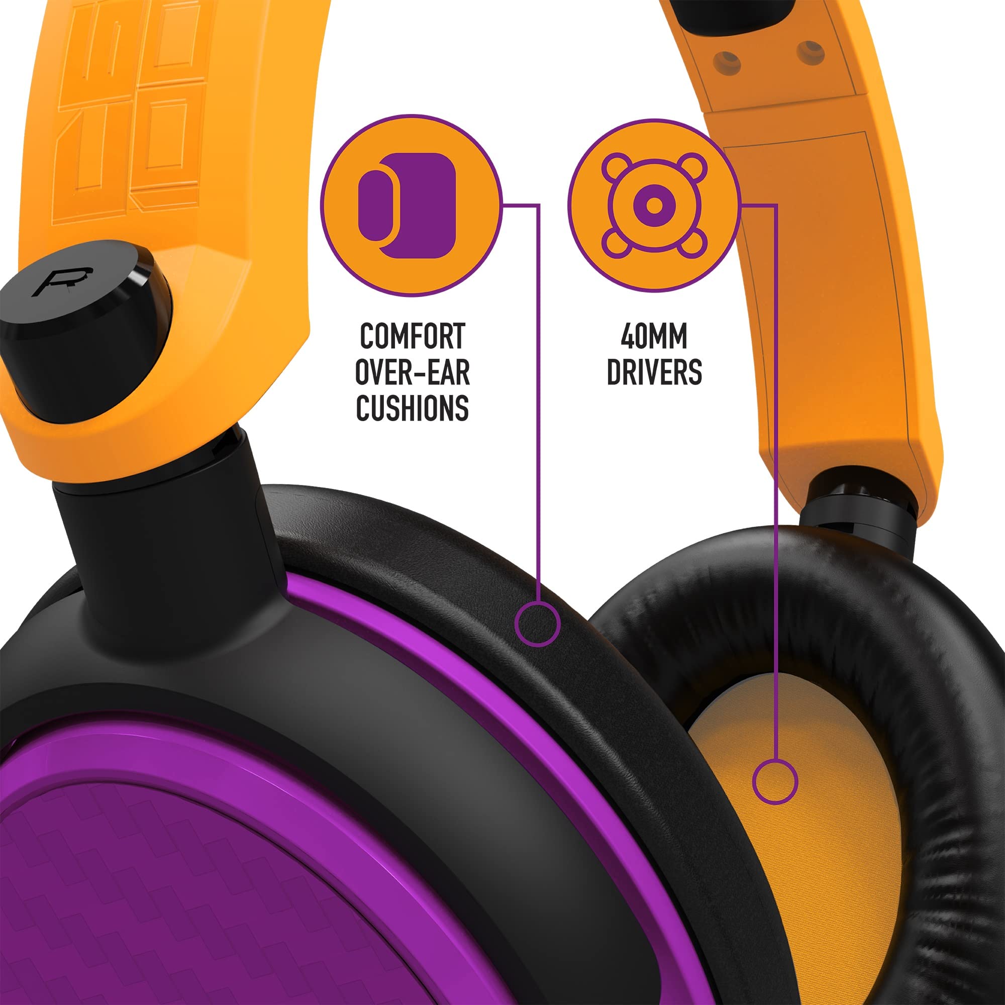 STEALTH C6-100 Gaming Headset Over Ear Neon Orange Lila PS4 PS5 Xbox Switch PC 3.5mm Klinkenstecker
