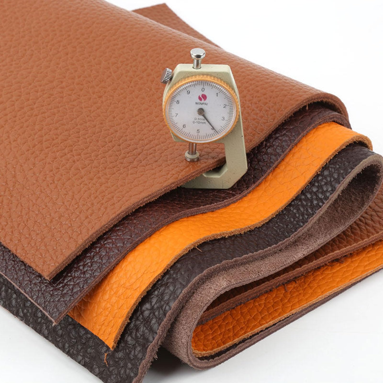 Yinian Rindsleder Echtlederblätter 4mm Dicke Dunkelbraun Chrom Gegerbte Rindleder Echtleder Vollnarbenleder für Basteln, Nähen, Ledergürtel, Sofa, Taschen, Stuhllehne, Beziehen, Deko,50x50cm