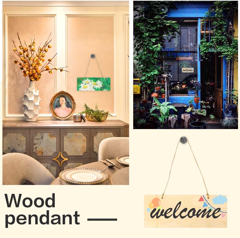 FSWCCK 10 Pieces Unfinished Hanging Wood Sign Blank with Ropes, Rectangle Blank Hanging Decorative Wooden Slices Banners for Home DIY Crafts Supplies, Pyrography Painting Writing, Door and Wall Art : Arts, Crafts & Sewing