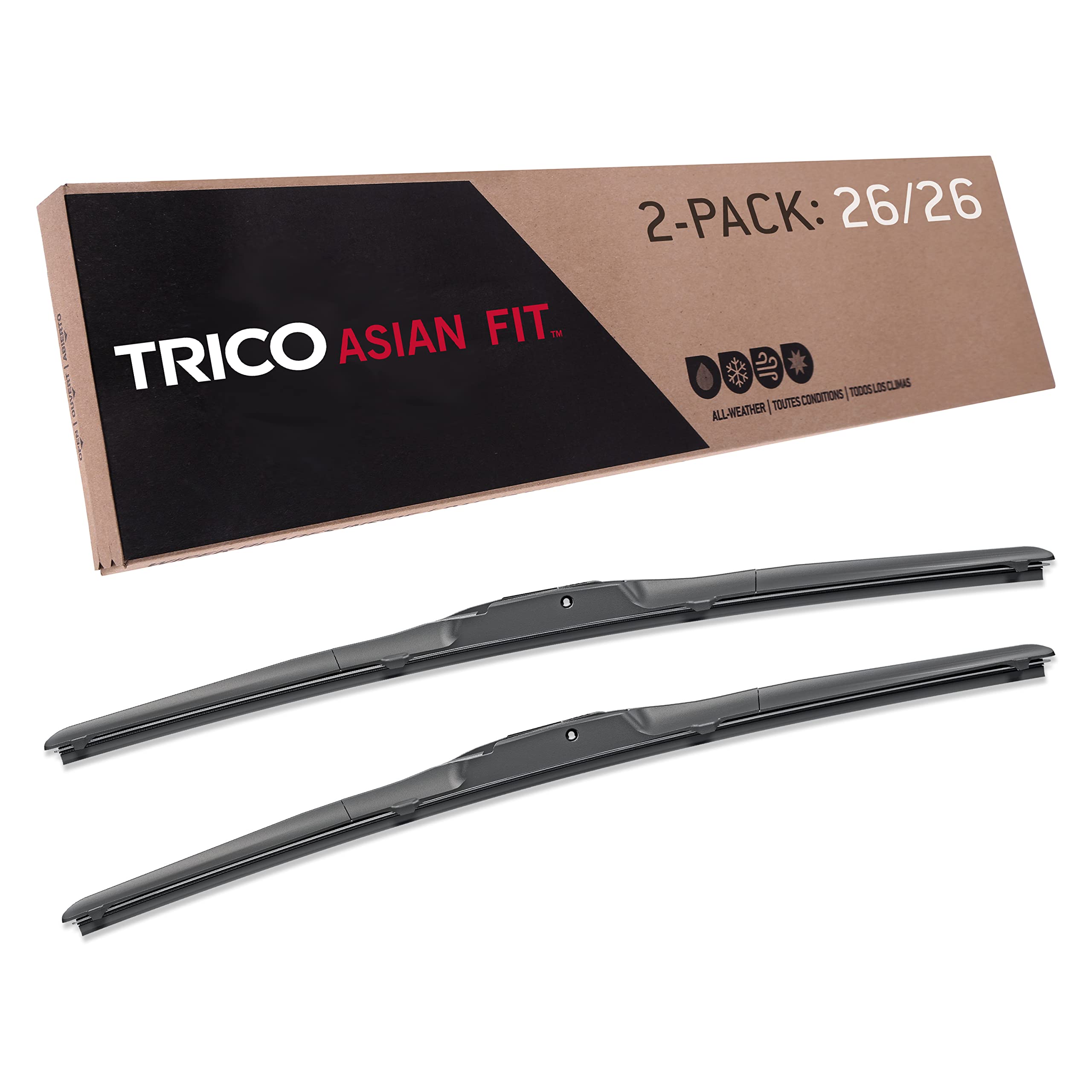Photo 1 of TRICO Solutions™ Asian Fit 26 Inch Pack of 2 High Performance Automotive Replacement Windshield Wiper Blades for 2017-2021 Honda Clarity (57-2626) 26" + 26" Pair Pack