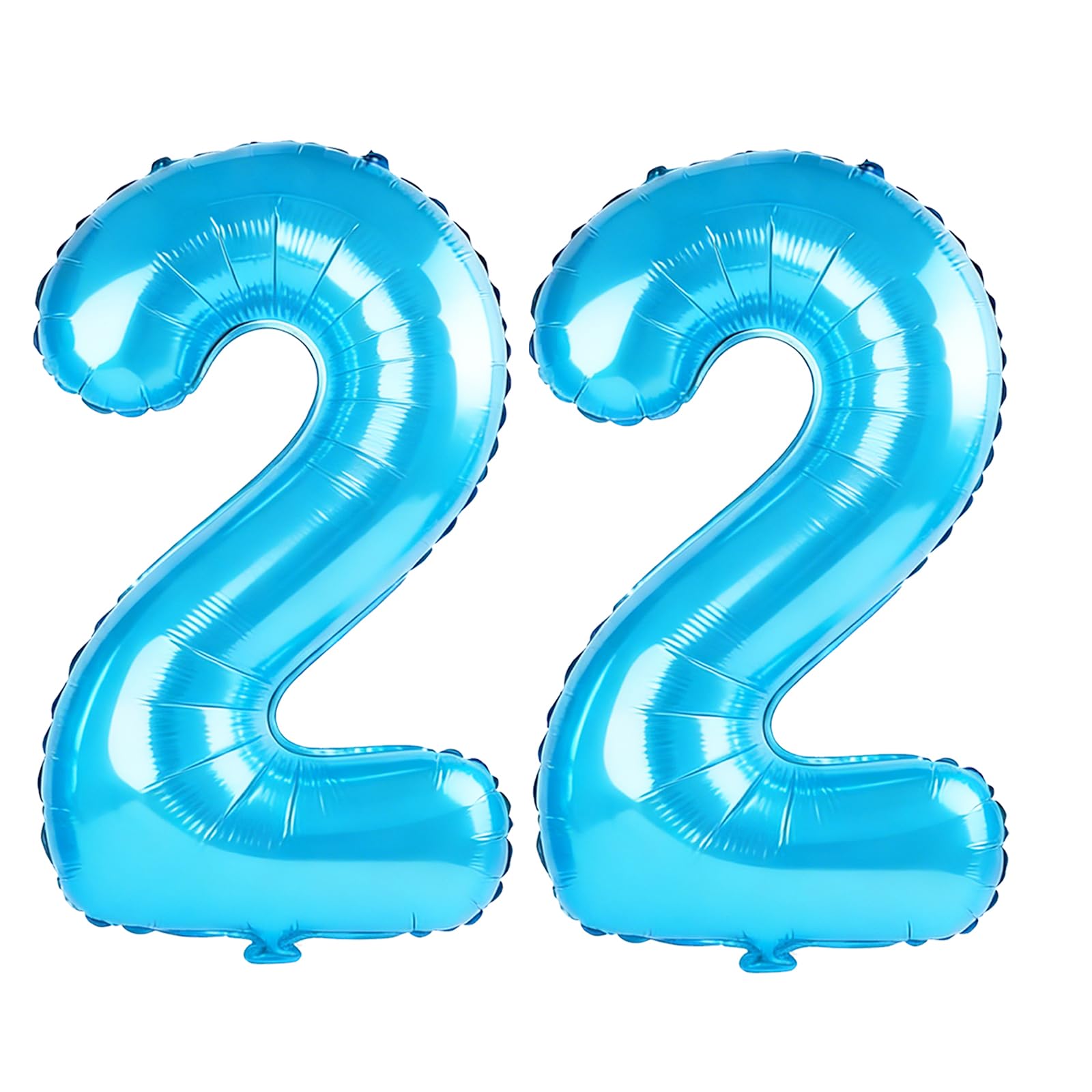 40 Inch Number 22 Balloons for 22nd Birthday Party Decorations,0-100 Jewelry Blue Large No.22 Digital Balloons for Her Him and Daughter Son, Helium Foil Number Balloons for Wedding Anniversary