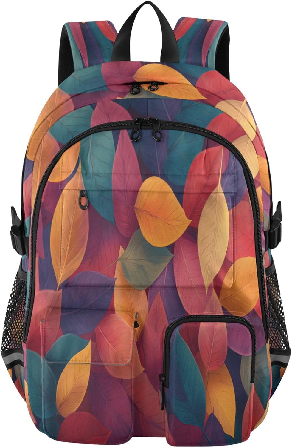 Student Laptop Backpack, Colorful Autumn Leaves Fall 30L Travel Daypack for Teens College, Casual School Shoulder Bag for Women Men Boys Girls, Fits 14 inch Laptop