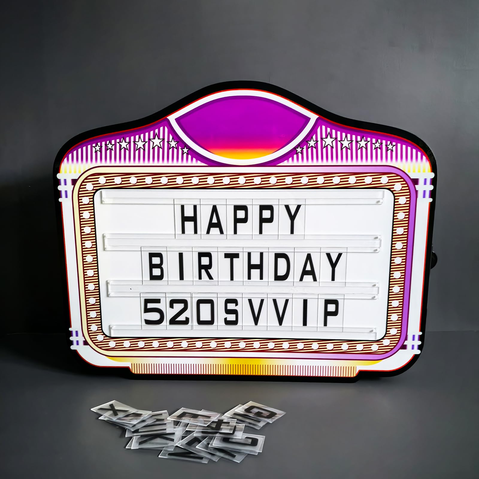 Photo 1 of 3set Bottle Service Sign Replacement Cards Bring letters 2set?A-Z?of numbers 1set (0-9) and 1card storage box Cards Without LED Bottle Service Sign Board