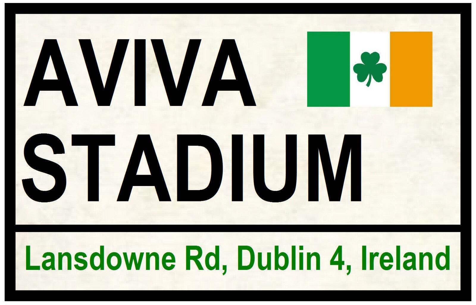 Inga Tinsign3666 Rugby-Fireplace Street Signs Aviva Stadium Decoration Props Plaque 8X12 Inch