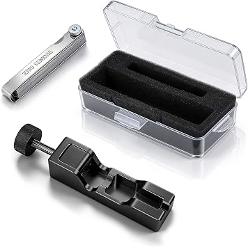 Universal Spark Plug Gap Tool with 32 Blade Steel Feeler Gauge, Spark Plug Gapping Tool for Most 10mm 12mm 14mm 16mm Spark Plugs, Spark Plug Gapper Adjustment Tool, Red Black