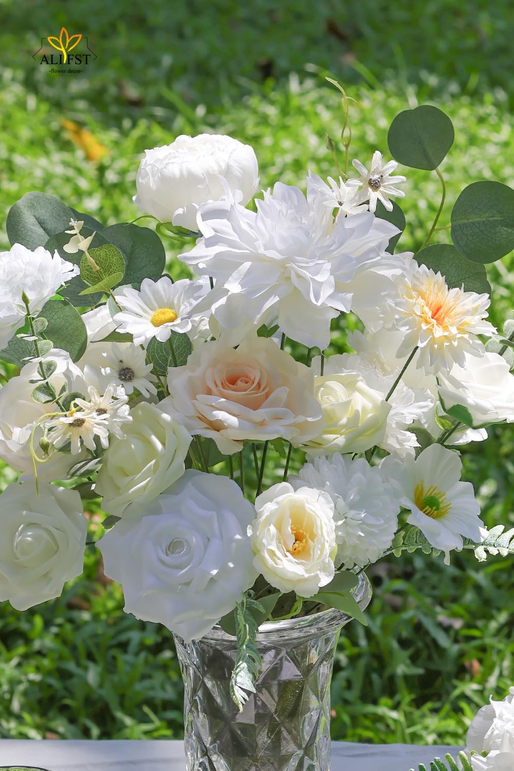 Artificial Flowers Combo Box Set White Flower Silk Cake Flowers for DIY Wedding Bridal Bouquets Baby Shower Centerpieces Floral Arrangements Party Tables Home Decorations - Image 6