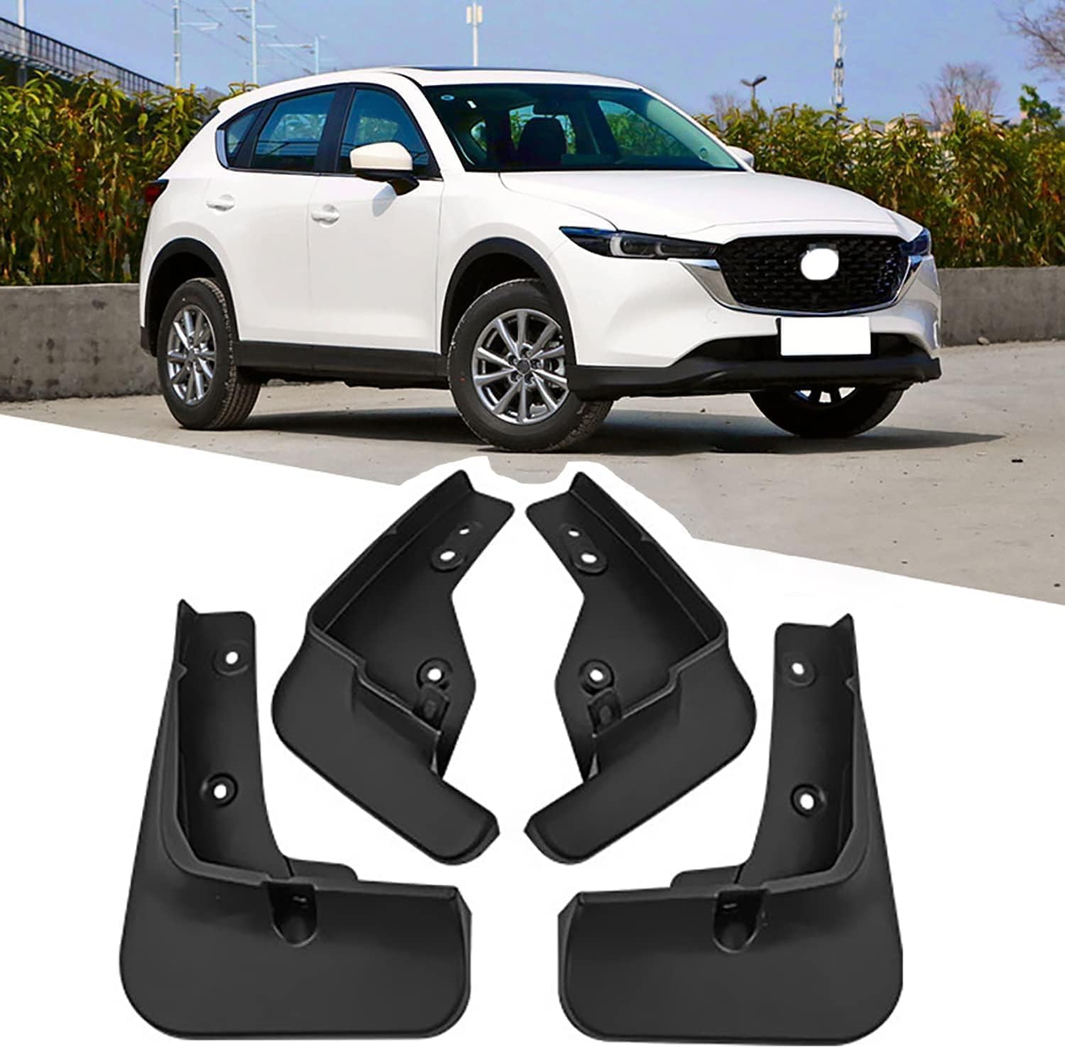 lijiazhe Front and Rear Mud Flaps Splash Guard for Mazda CX5 2022-2023, No Drilling Auto Mudguards.