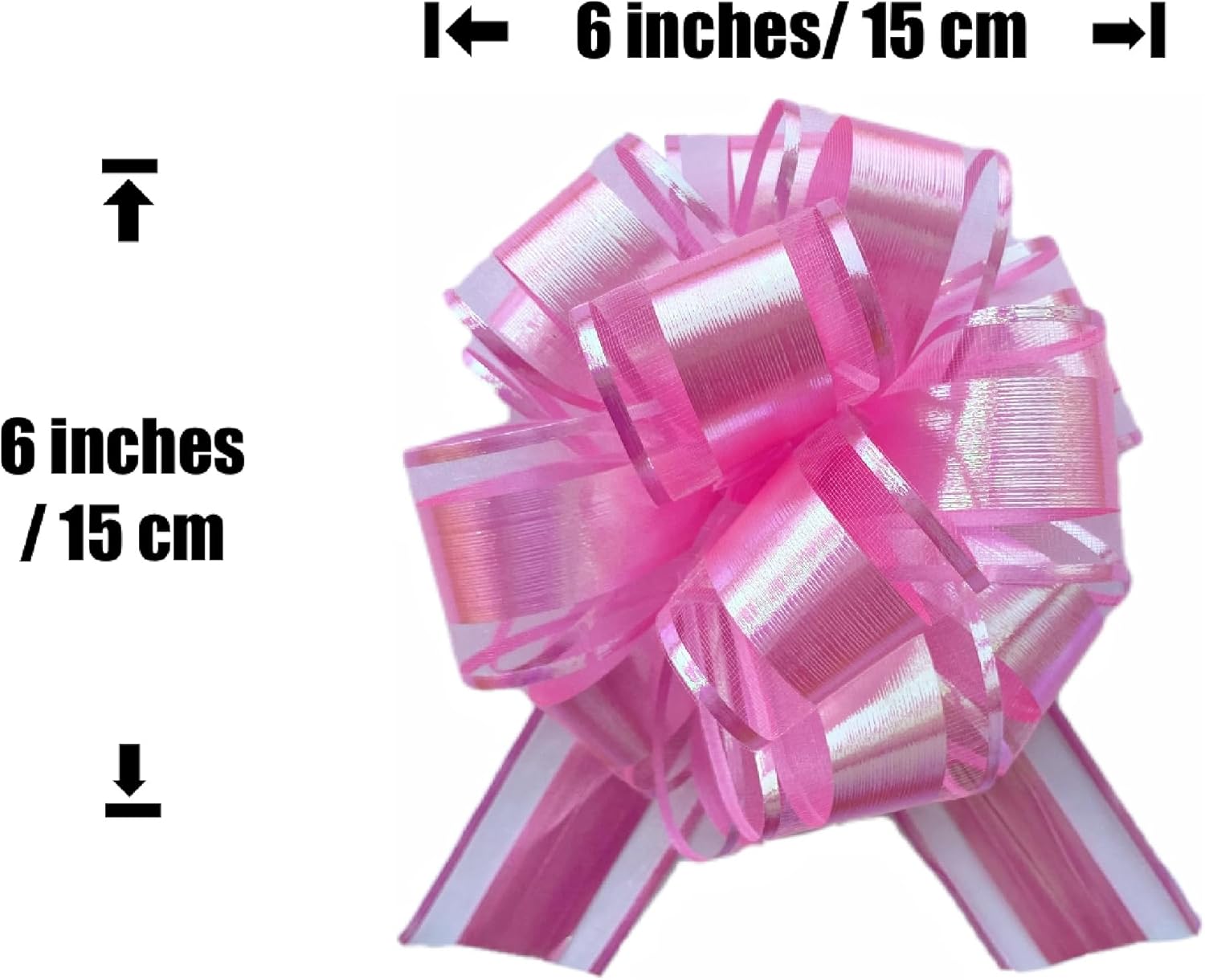 12PCS Blue Pull Bows for Gift Wrapping, 6 Inches Large Gift Bow, Laser Ribbon Decoration for Flower Bouquets and Basket, Aurora Bows for Birthday Presents, Anniversary, Wedding (Navy Blue) - Image 9