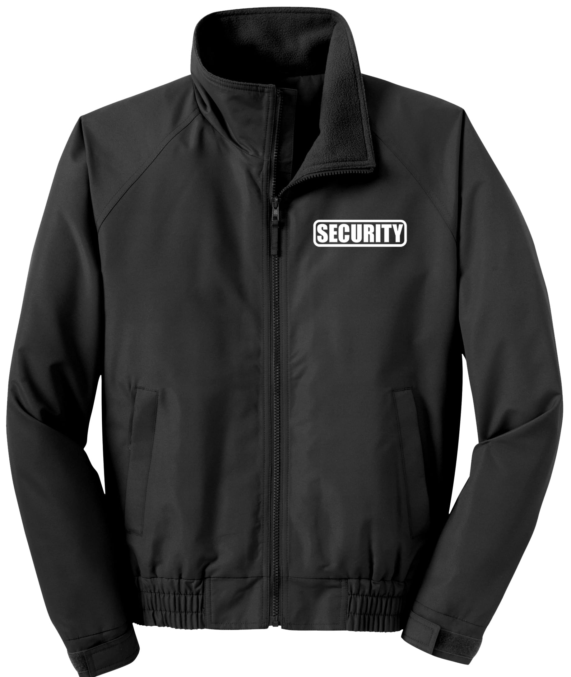 Smart People Clothing Security economy jacket in Black with White/REFLECTIVE LOGO, Security Guard charger jacket