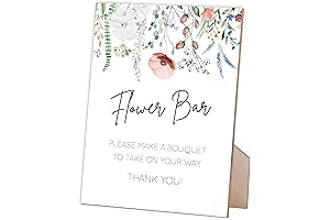 Floral Style Flower Bar Sign for Wedding Receptions