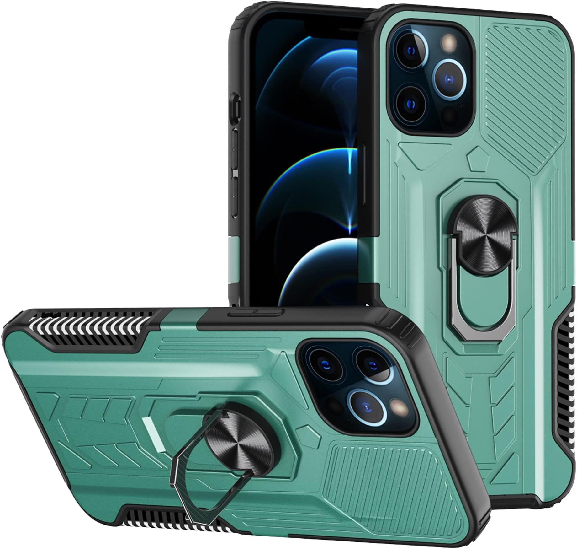 GTRONIC Designed for iPhone 12 Pro MAX, [ Military Grade ] [ Ultra Slim ] Add Camera Protection 17ft. Drop d Protective Case [ Kickstand ](iPhone 12 Pro MAX, Green)