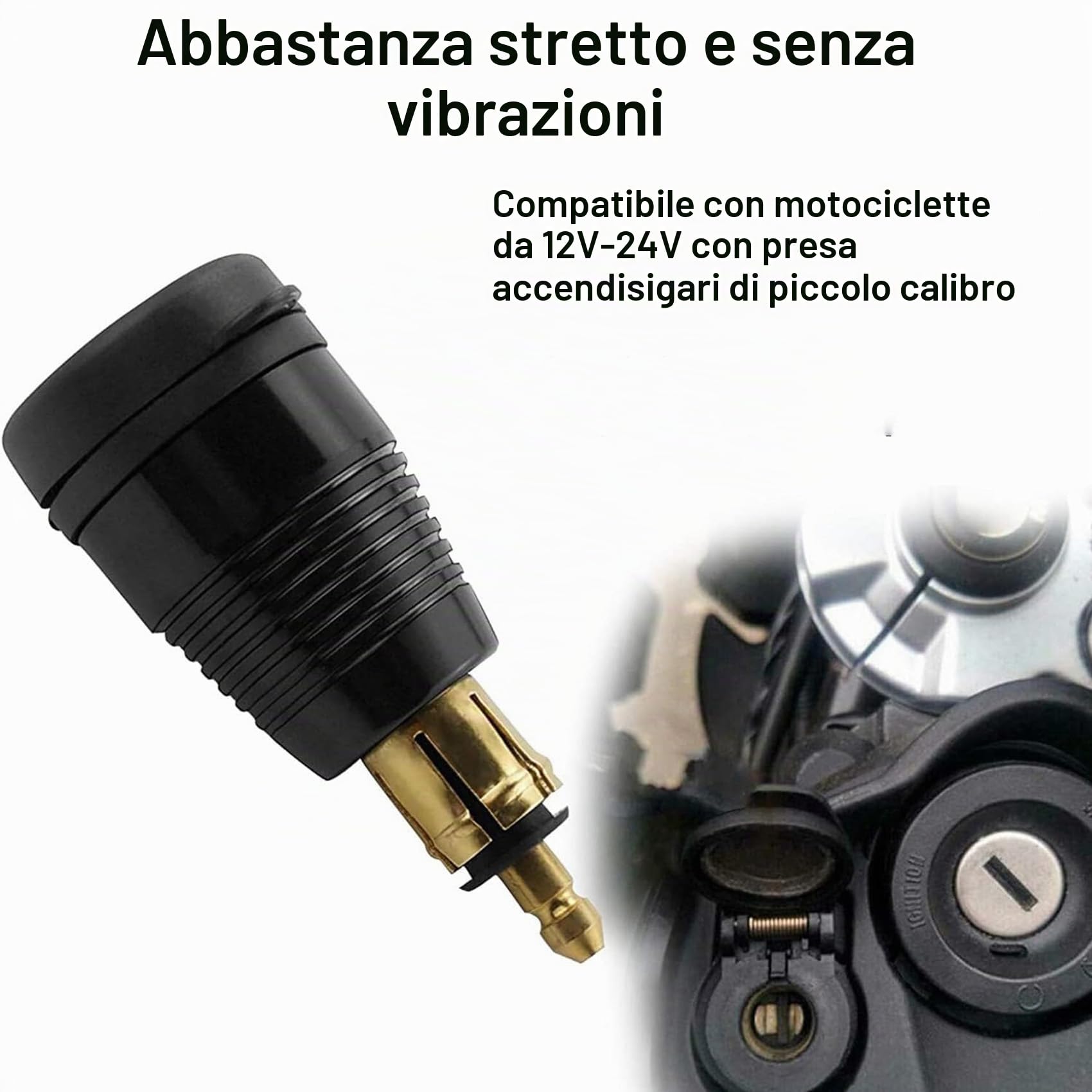 Caricabatteria impermeabile per moto DIN un caricabatterie USB QC3.0 e tipo C 30 W alimentatore adattatore femmina