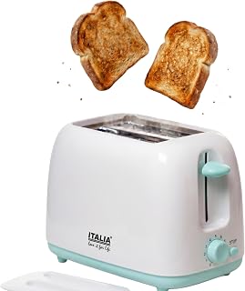 ITALIA 2 Slice Pop-up Toaster | 750W Bread Toaster with 6 Browning Levels, Auto Pop-up, Anti-Jam Safety, Easy Clean, Compa Price In India