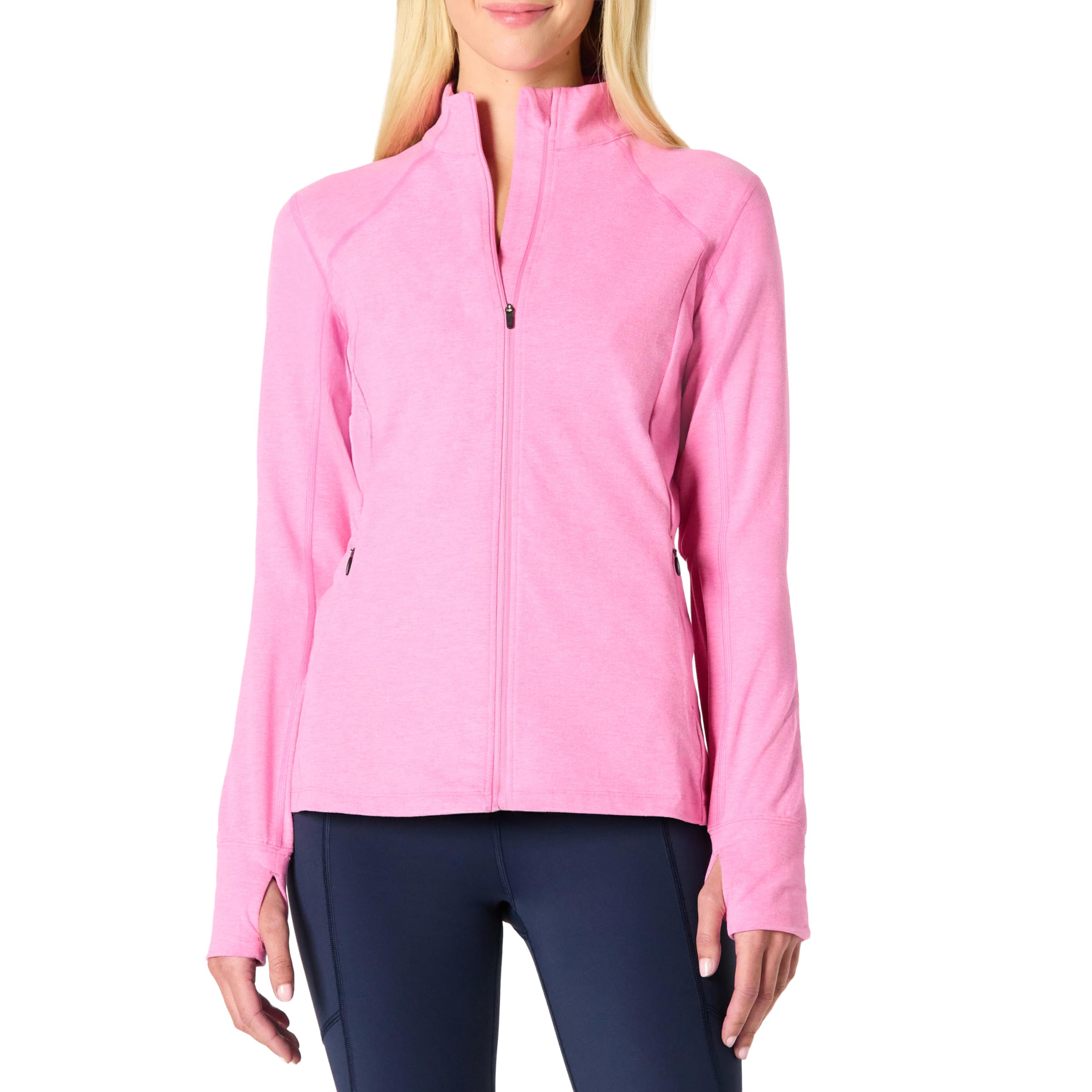Amazon Essentials Damen Athletische Weiche Leichte Funktions-Trainings-Joggingjacke, Rosa Space-dye, XS