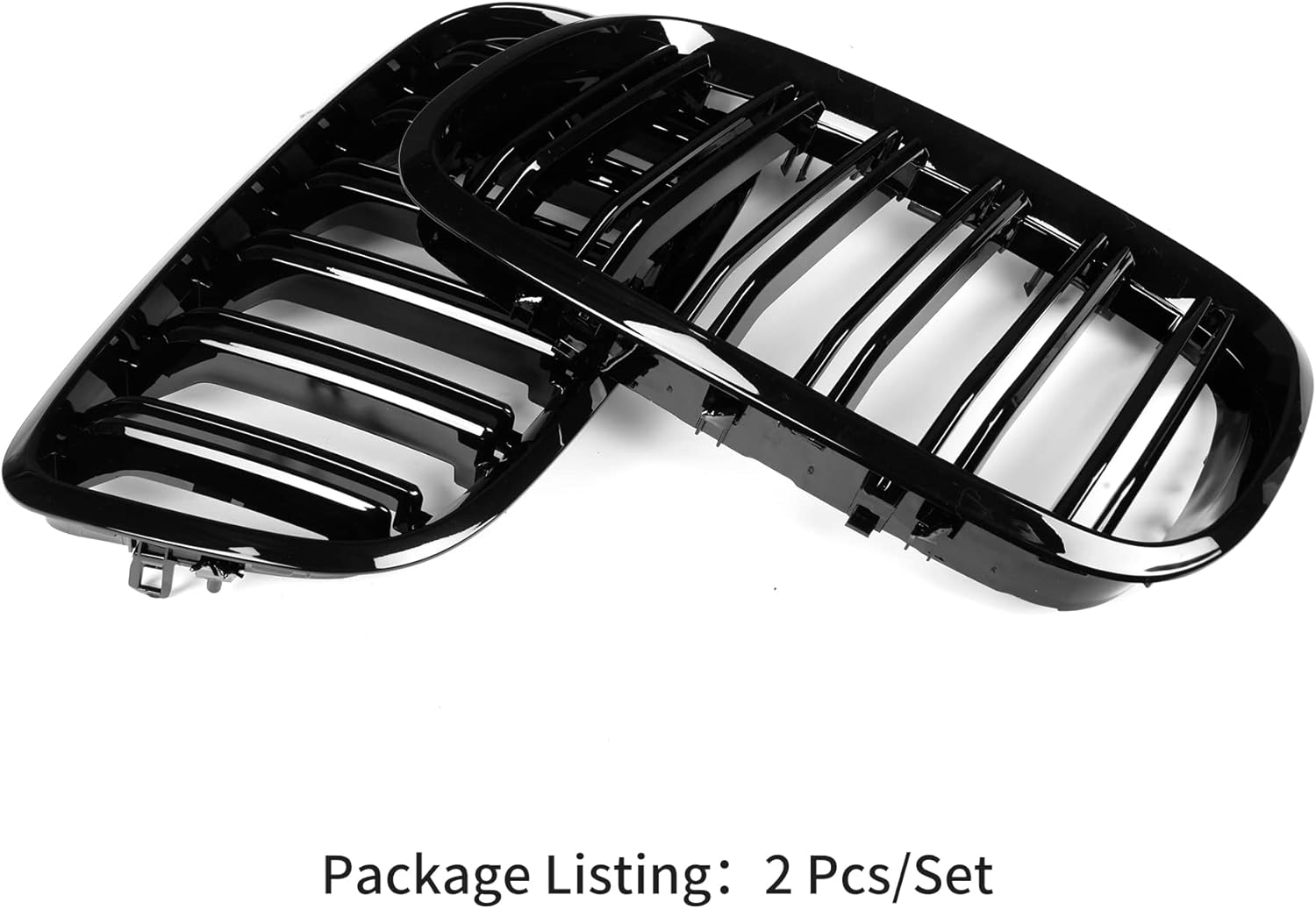 Qitian ABS Front Replacement Kidney Grille for BMW X5 Series E70 X6 Series E71, Gloss Black