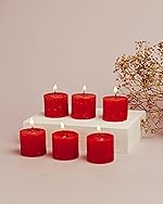AuraDecor Fragrance Votive Candles || Smokeless Scented Candle || Aroma Candles || Candles for Decoration || Wedding Candle || Burns Upto 8 Hours (Pack of 6) (Raspberry)