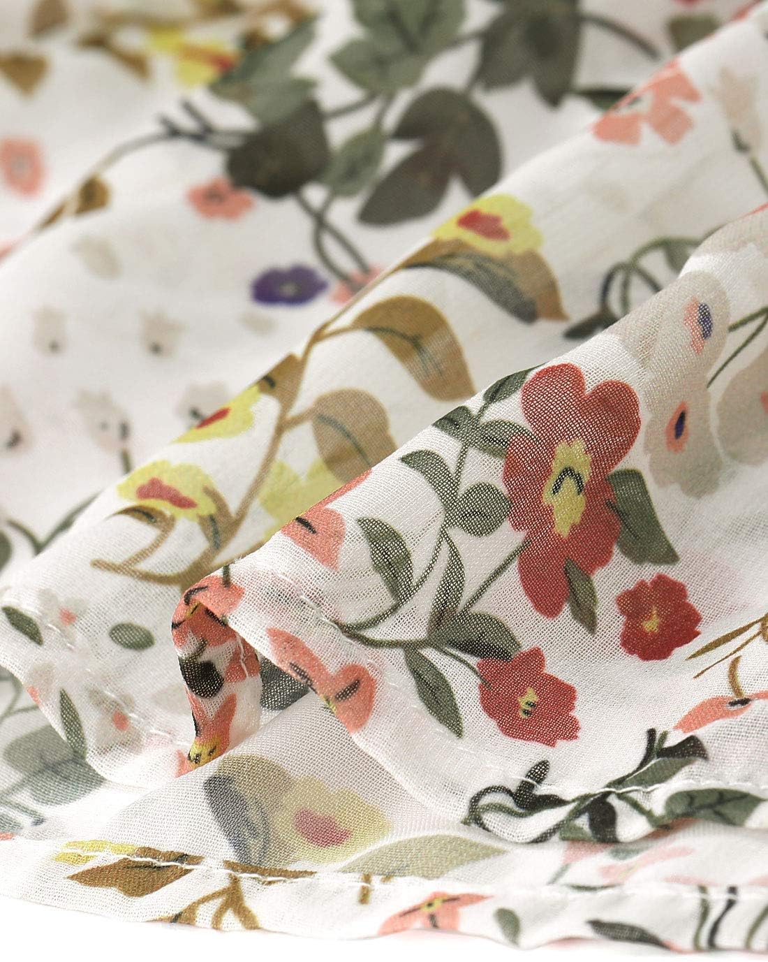 Allegra K Women's Midi Floral Chiffon Dress Flutter Sleeve Belted Square Neck Ruffled Dress - Image 6