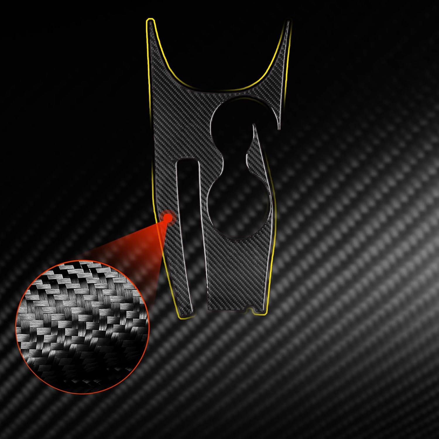 Durable Real Carbon Fiber Fit for Chrysler 200 2011 2012 2013 2014 Touring Limited LX S Accessories Car Center Console Water Cup Holder Handbrake Panel Cover Interior Trim Sticker Decal Black