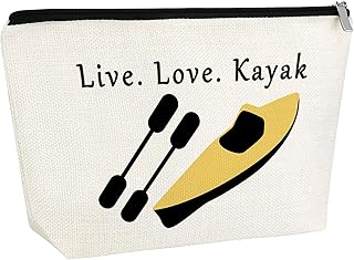 Kayak Gift Kayaking Makeup Bag for Women Kayaker Gift Outdoor Adventure Gift for Friends Cosmetic Bag Kayak Lover Gift Birthday Christmas Gift for Her Kayaking Lover Kayaking Gift Zipper Travel Pouch