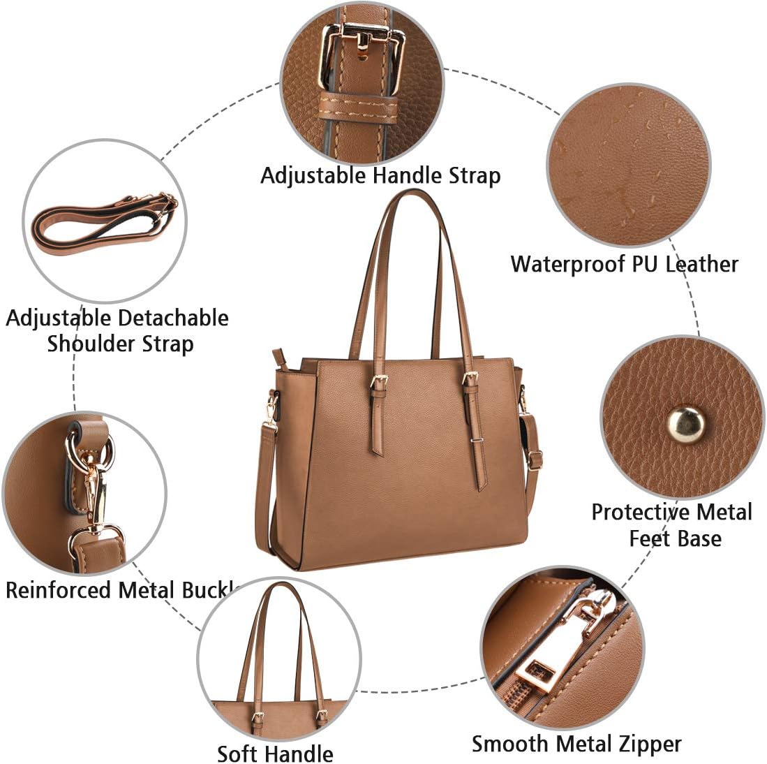 Featured Product Laptop Bag for Women 15.6 Inch Waterproof Laptop Tote Bag Large Leather Computer Briefcase Womens Business Professional Office Work Bag Lightweight Shoulder Handbag,Brown Best Cyber Monday 🔥 Laptop Bag for Women 15.6 Inch Waterproof Laptop Tote Bag Large Leather Computer Briefcase Womens Business Professional Office Work Bag Lightweight Shoulder Handbag,Brown