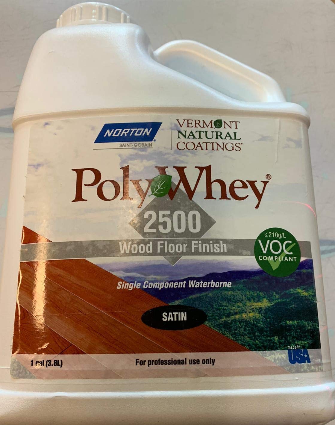 Vermont Natural Coatings PolyWhey Satin Clear Water-Based Floor Finish 1 qt. - Case of: 66