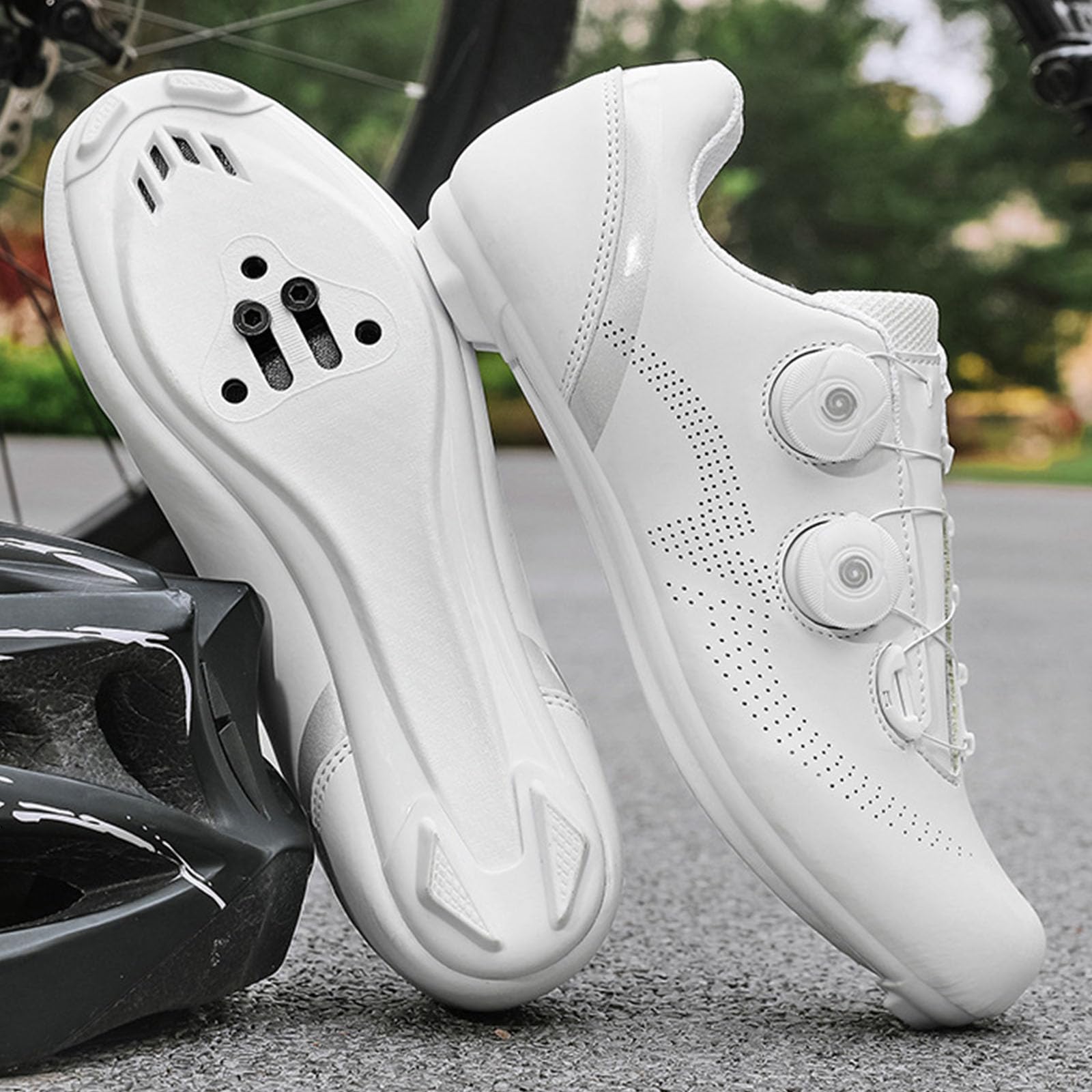 Zapatilla de Ciclismo Carretera para Hombre, Zapatos Bicicleta de Carretera Compatibles con SPD/SPD-SL Lock System Unisex Respirables