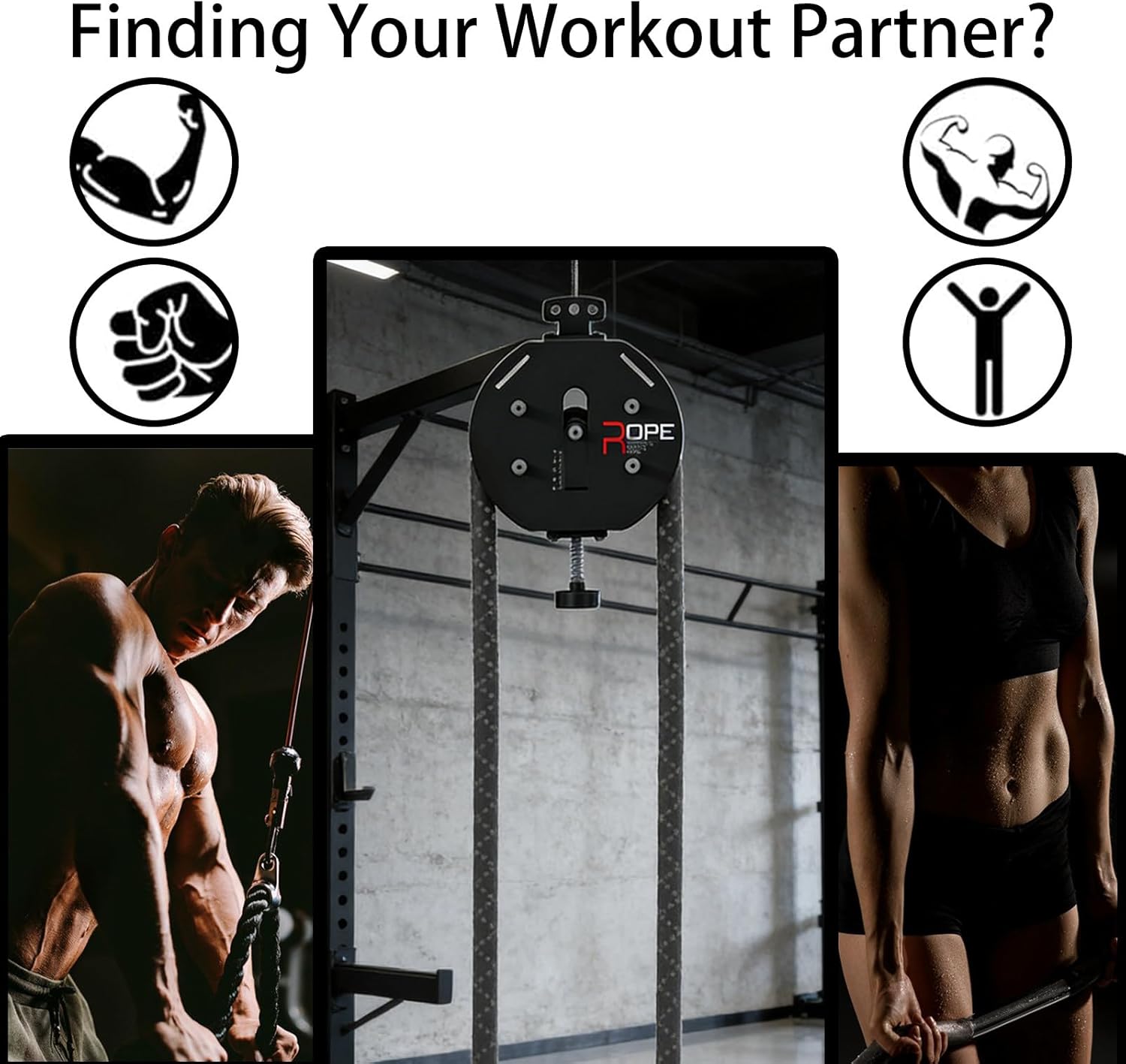 Resistance Trainer Machine for Full Body Workout, Featuring a Suspension Endless Rope Pulley Device, Home Gym Equipment for Arms, Back, and Grip