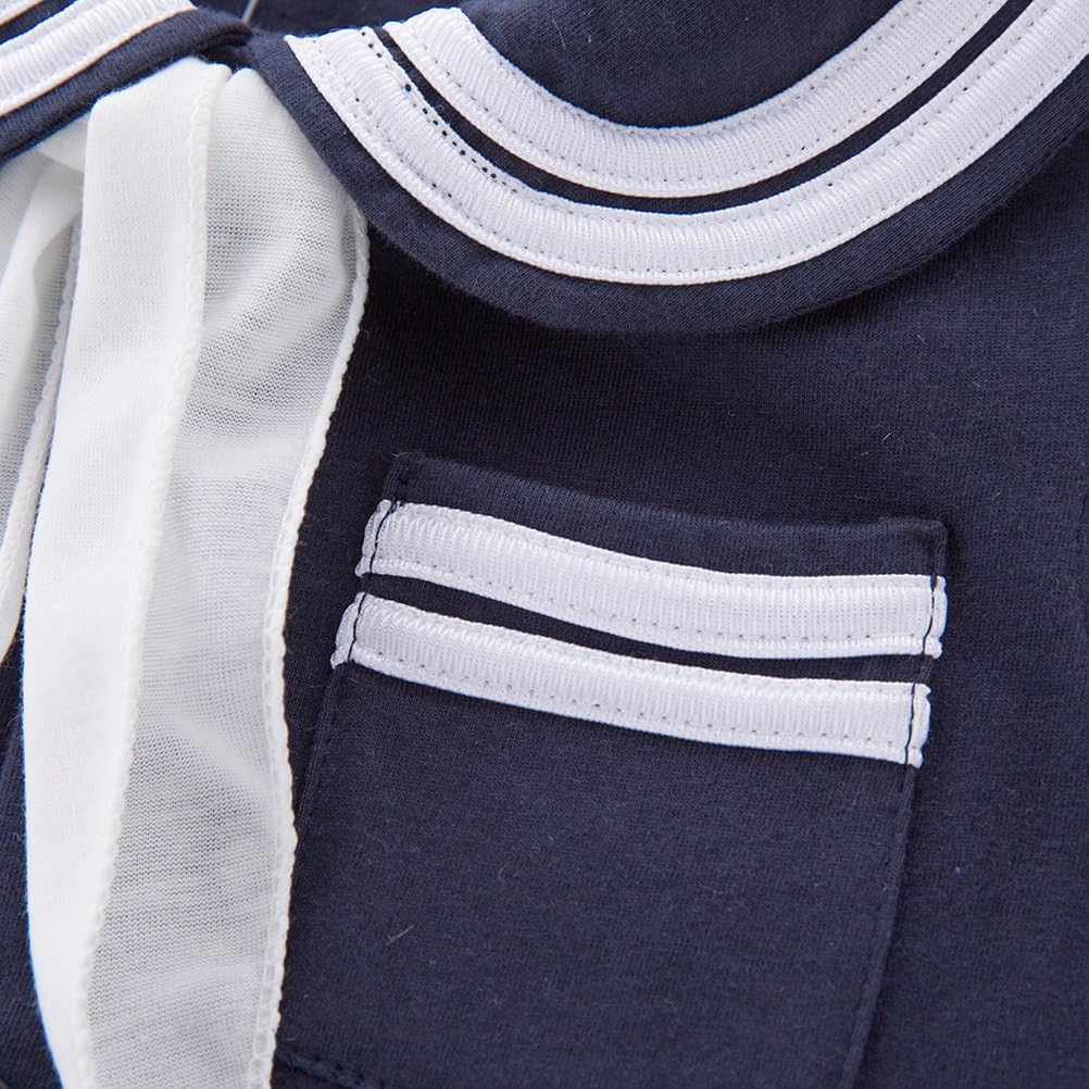 LXKIKMM Baby Girl Nautical Dress Sailor Suit Jumpsuit Romper - Image 3