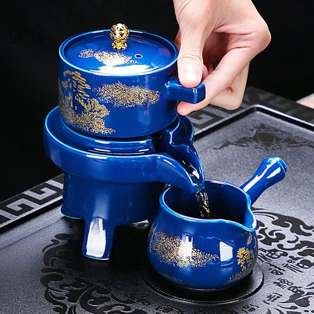 Creativity Ceramic Automatic Tea Set Anti-scald Design Rotate Teapot Flow Out Water
