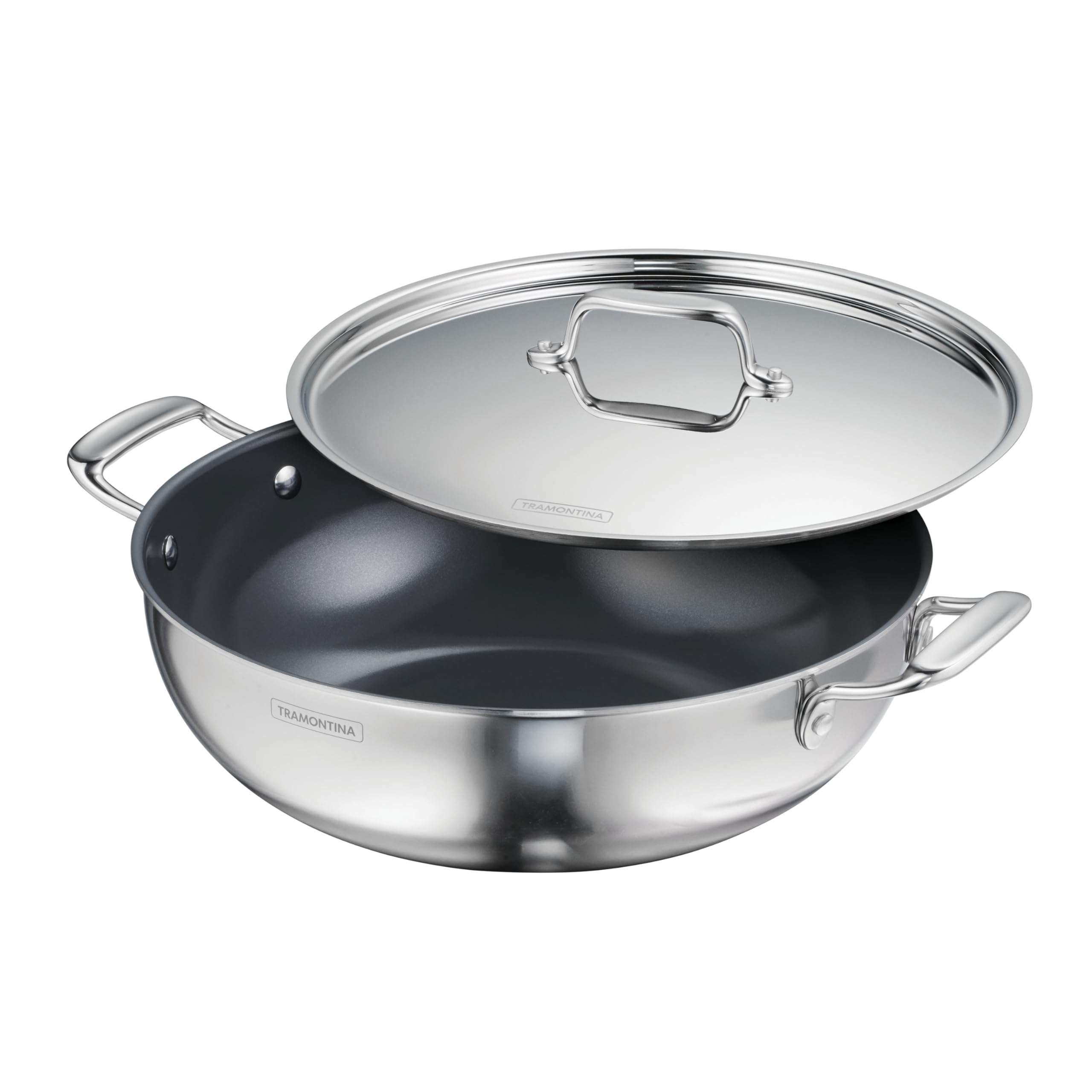 Tramontina Fusao Healthy Triply, wok en céramique 30 cm, compatible induction