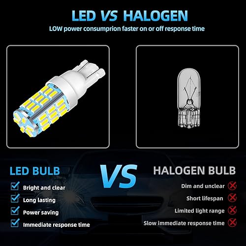 Miniatura 9 de Bombillas LED 921 194 168 175 T10 de color blanco frío, paquete de 20 unidades, superbrillantes de 42-SMD LED de repuesto de 12 voltios para