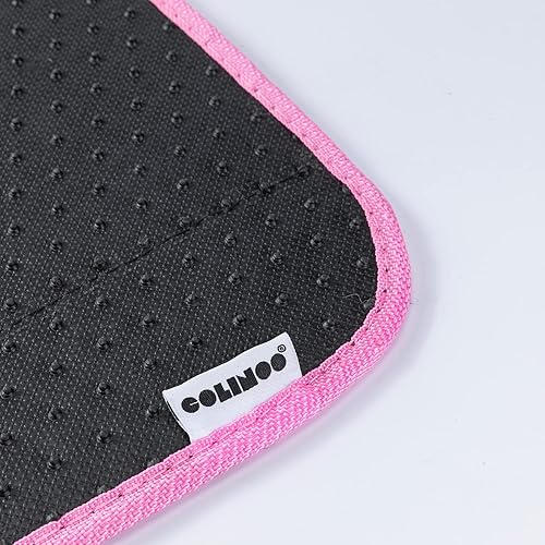 Miniatura 4 de Juego de 4 alfombrillas de lujo de alta gama de piel sintética de retazos de alfombra roja, impermeable, protector universal para automóvil con