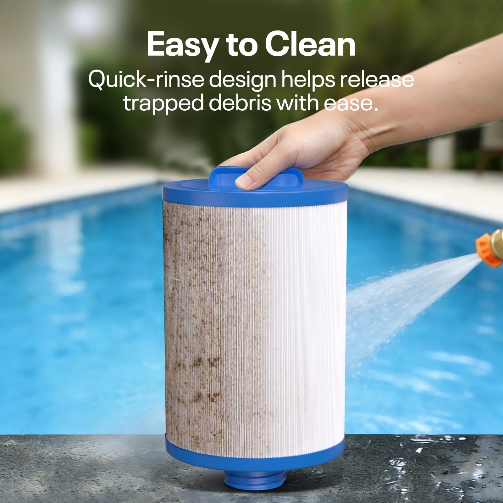 POOLPURE Filtro Spa 6CH-940 sostituisce PWW50P3 (Filettatura Grossa 1 1/2"), 817-0050, Filbur FC-0359, 25252, 03FIL1400, Skimmer ad Accesso Frontale per Vie d'Acqua, Filtro filettato SAE a Vite
