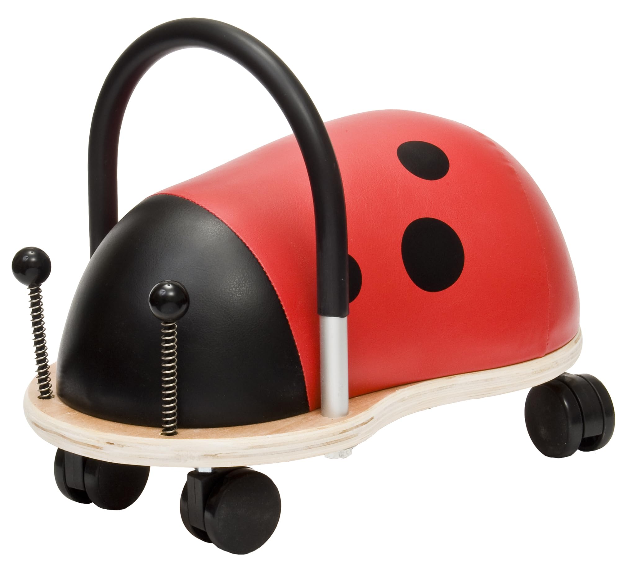 Wheelybug Toddler Wooden Ride-On, Multi-Directional Castor Wheels, Safety Certified Developmental Toy for Outdoor/Indoor Fun, Small (1-3 Years), Ladybird