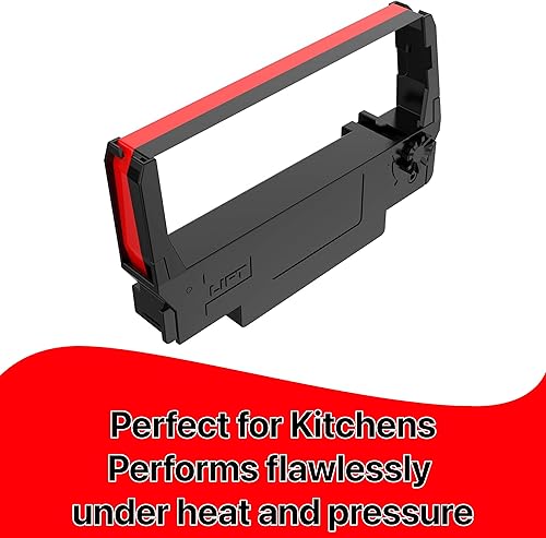 Miniatura 5 de POKANIC ERC-303438 Cartucho de tinta negro y rojo cartucho de tinta de repuesto impresora de cocina compatible con Epson TM-200, TMU-220, TMU-230,