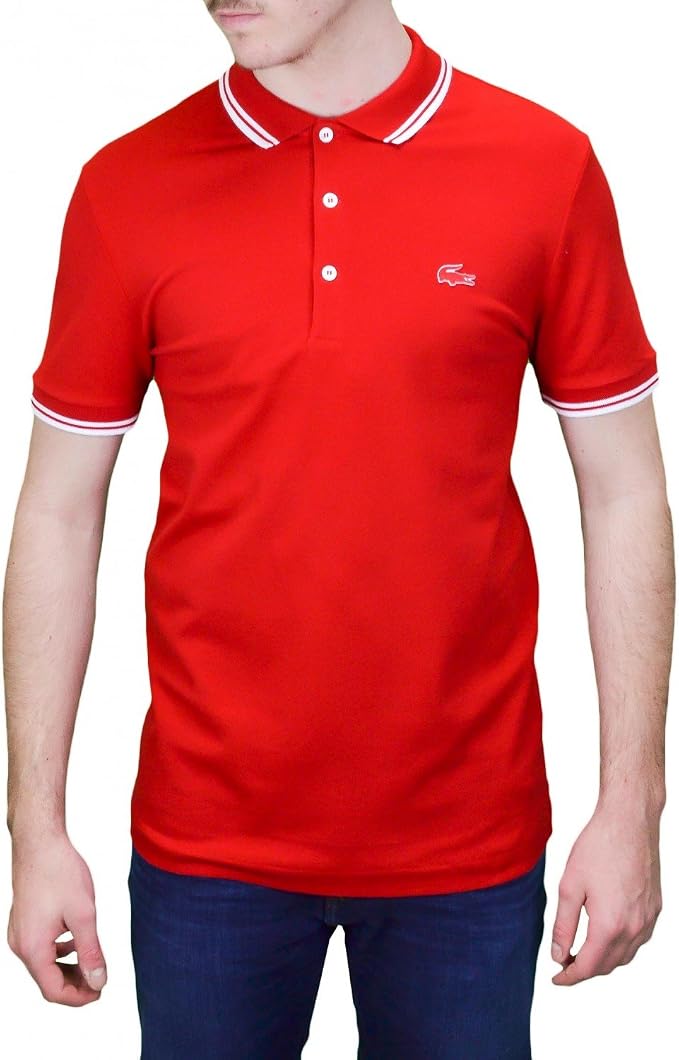 Lacoste Red 3 Button Polo Shirt - Red 