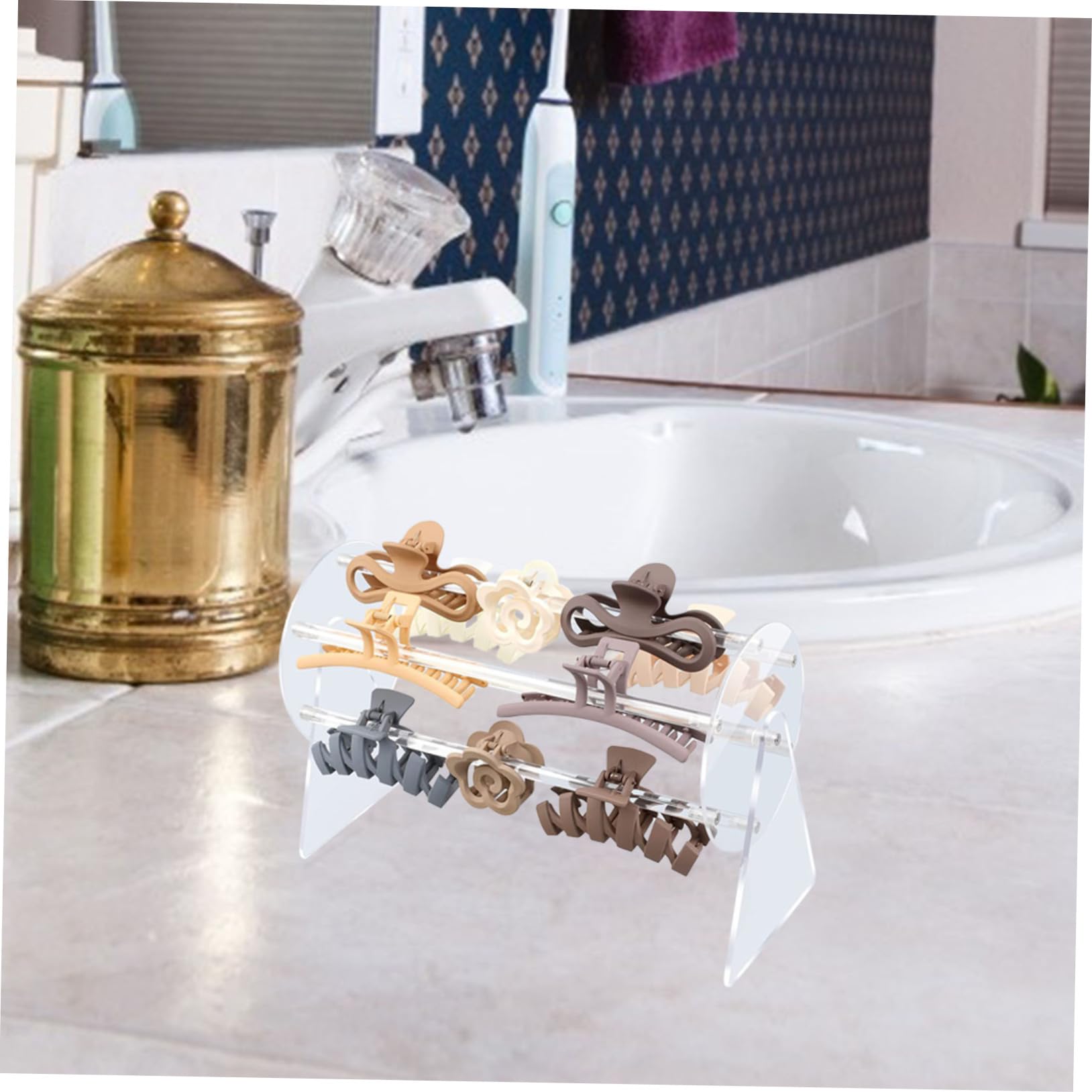 Baluue Pinces à Cheveux Design Compact et Gain de Place en Acrylique Robuste Organisateur Évite Fissures pour Magasins et Maisons
